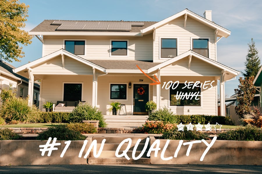 Front view of white house with Andersen Windows